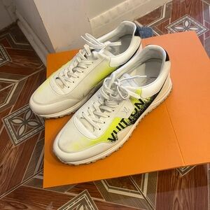 Louis Vuitton White and Neon Yellow Men’s Sneakers
